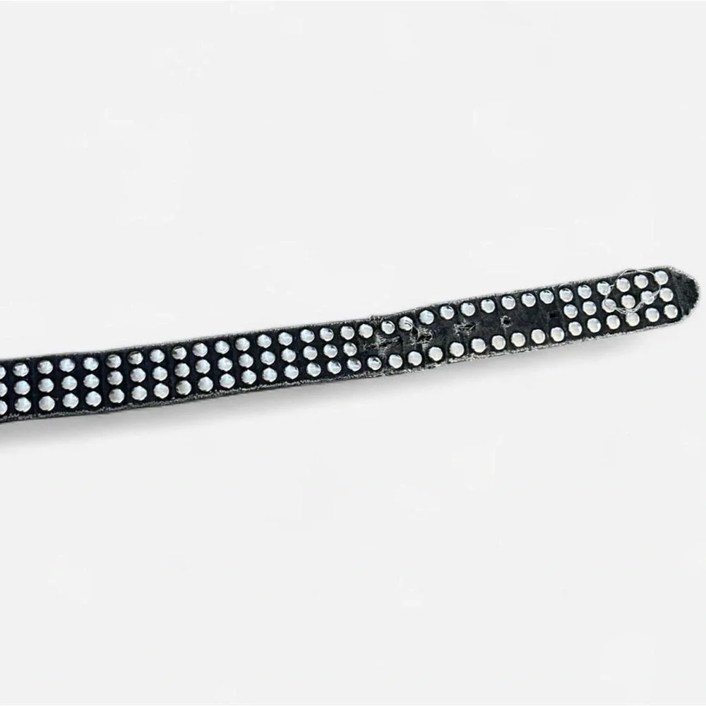 Studded Three Row Mens Studded Black Belt Sz Large (40.5)